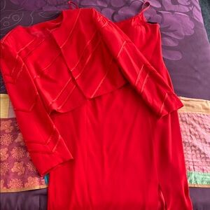 Elegant Red Dress with Jacket